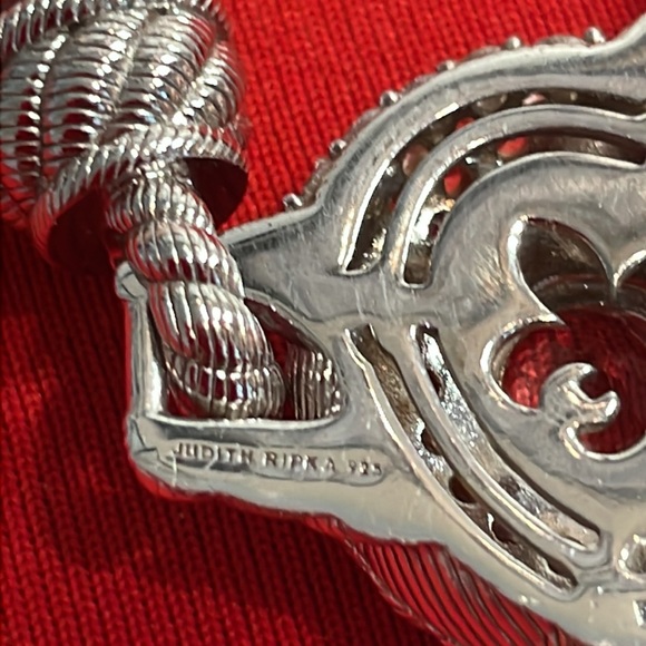 STUNNING JUDITH RIPKA STERLING SILVER STATEMENT NECKLACE (18”) - Picture 5 of 9